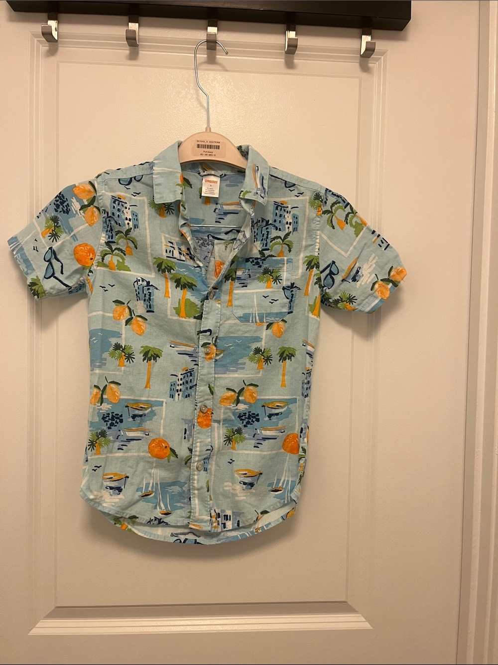 Gymboree Kids Light Blue Tropical Print Short-Sleeve Button-Down Shirt